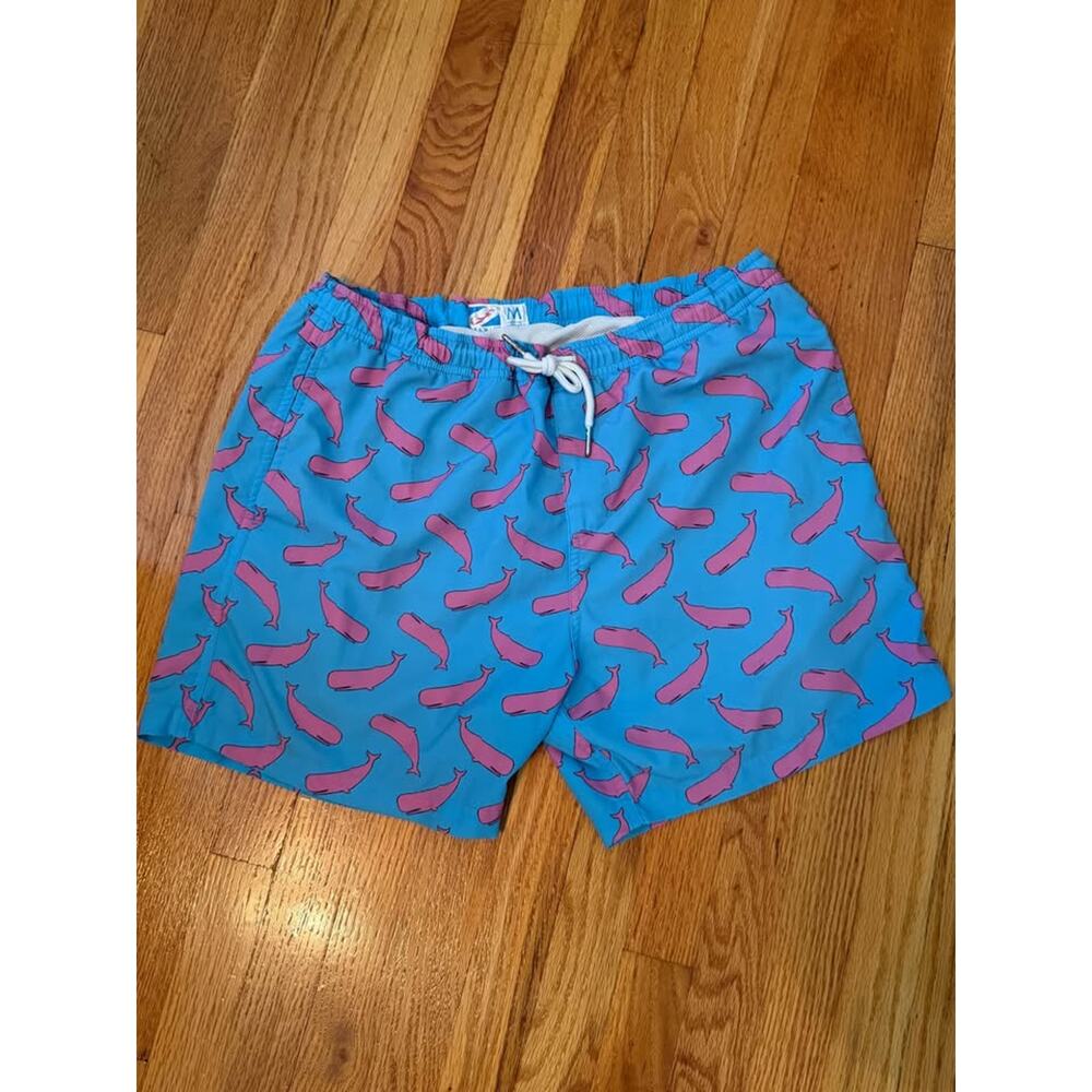 Men’s 5inch bermies whale swim trunks (M)